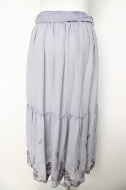 画像2: axes femme / マリンフラワー裾刺繍スカート F サックス Y-26-03-11-113-AX-SK-SZ-ZY