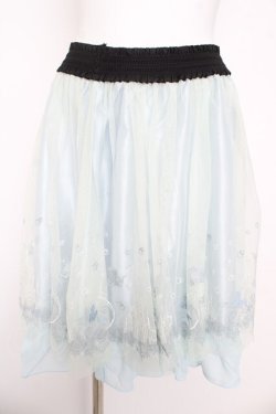 画像1: axes femme / カラー刺繍チュールスカート/リトルマーメイド M サックス Y-26-03-11-116-AX-SK-SZ-ZY