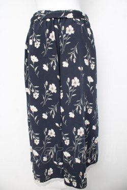 画像2: axes femme / 裾レース花柄ワイドパンツ M 紺 Y-26-03-11-121-AX-PA-SZ-ZY