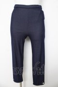 axes femme / 裾プチバラ使いレギンス M 紺 Y-26-03-11-123-AX-PA-SZ-ZY