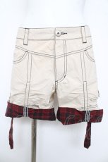 画像1: ALGONQUINS / 裾チェックショートパンツ 1 ベージュ Y-26-03-11-125-AL-PA-SZ-ZY (1)