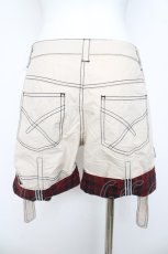 画像2: ALGONQUINS / 裾チェックショートパンツ 1 ベージュ Y-26-03-11-125-AL-PA-SZ-ZY (2)