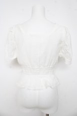 画像2: LIZ LISA / レースアップパワショルトップス 0 白 Y-26-03-11-009-LO-TO-SZ-ZS (2)