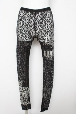 画像1: GHOST of HARLEM / プリント入りレオパードレースレギンス F 黒 Y-26-03-11-126-GL-PA-SZ-ZY