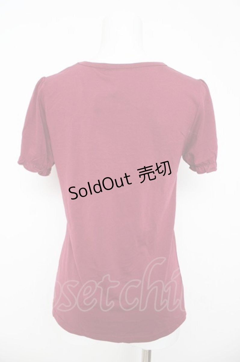 画像2: axes femme / リボン半袖プルオーバー M ワイン Y-26-03-11-011-AX-TO-SZ-ZS (2)