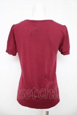 画像2: axes femme / リボン半袖プルオーバー M ワイン Y-26-03-11-011-AX-TO-SZ-ZY