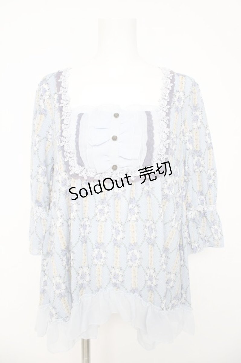 画像1: axes femme / 花柄クラシックワンピース  サックス Y-26-03-11-012-AX-OP-SZ-ZY (1)