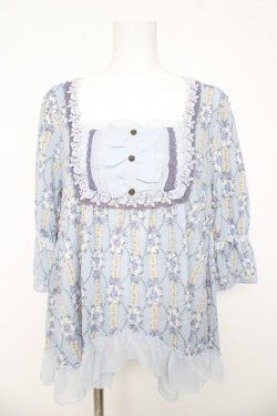 画像1: axes femme / 花柄クラシックワンピース  サックス Y-26-03-11-012-AX-OP-SZ-ZY