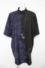 画像1: NOEMIE / タイダイ配色切り替えユニセックスシャツ F 紫 Y-26-03-11-013-LO-BL-SZ-ZY (1)