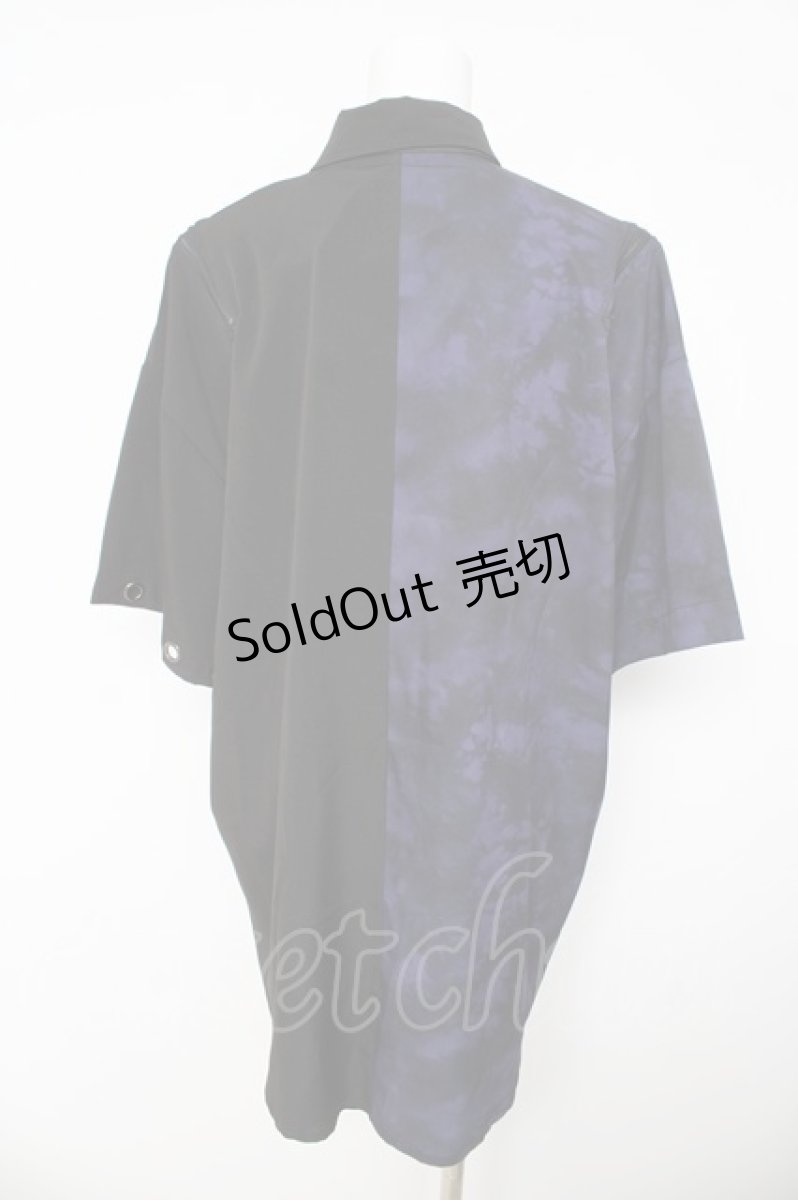 画像2: NOEMIE / タイダイ配色切り替えユニセックスシャツ F 紫 Y-26-03-11-013-LO-BL-SZ-ZY (2)