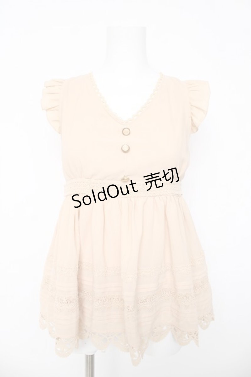 画像1: LIZ LISA / バックレースアップチュニック 0 ベージュ Y-26-03-11-016-LO-TO-SZ-ZY (1)