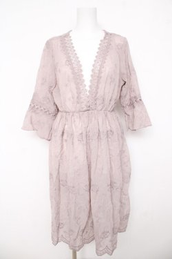 画像1: axes femme POETIQUE / ニットビスチェ付シフォンワンピースき  ピンク Y-26-03-11-017-AX-OP-SZ-ZY