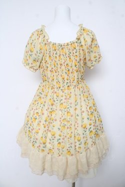 画像2: axes femme / フリル切替シャリーングワンピース M イエロー Y-26-03-11-019-AX-OP-SZ-ZY