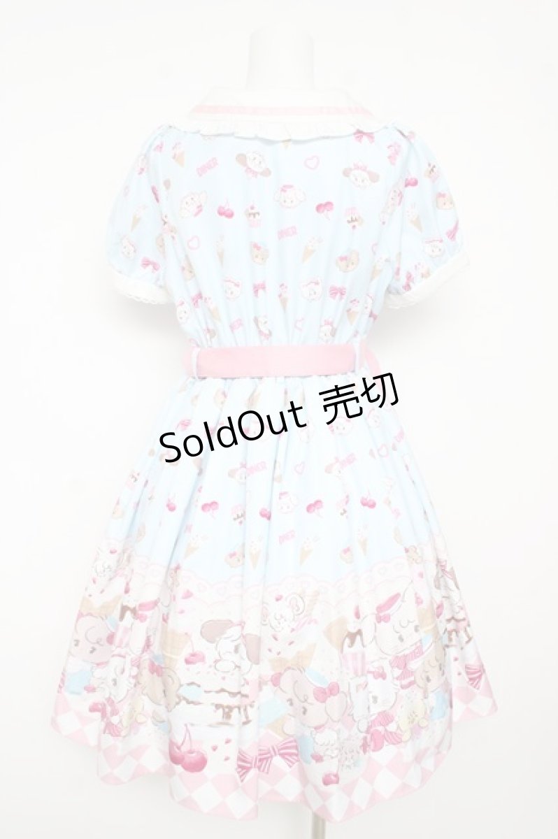 画像2: axes femme kawaii / mikko illustration × axes femme KAWAII ダイナーカフェワンピース M サックス Y-26-03-11-024-AX-OP-SZ-ZY (2)