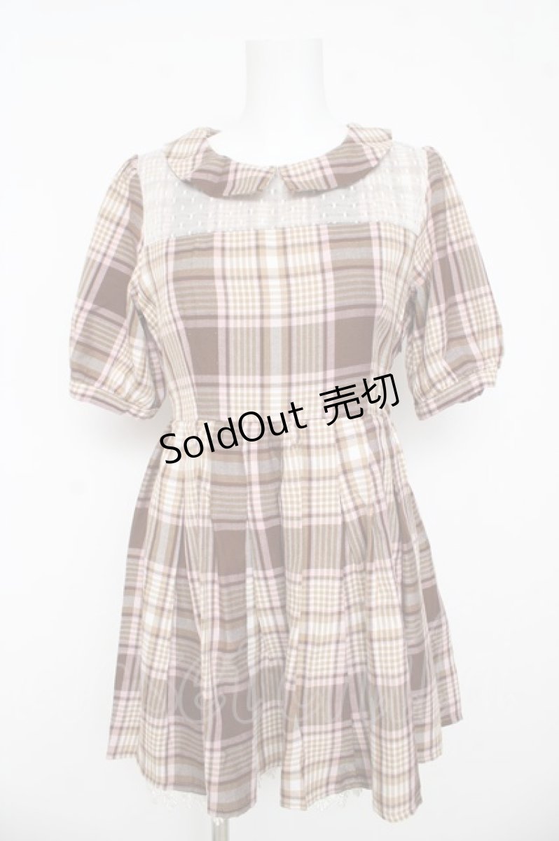 画像1: LIZ LISA / チェック柄ワンピース 0 ブラウン Y-26-03-11-029-LO-OP-SZ-ZS (1)