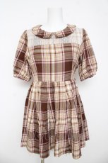 画像1: LIZ LISA / チェック柄ワンピース 0 ブラウン Y-26-03-11-029-LO-OP-SZ-ZS (1)
