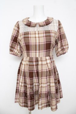 画像1: LIZ LISA / チェック柄ワンピース 0 ブラウン Y-26-03-11-029-LO-OP-SZ-ZY