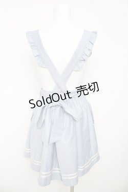 画像2: Amavel / メッセージ&レリーフ刺繍入りエプロンドレスジャンスカ  サックス Y-26-03-11-030-CA-OP-SZ-ZY