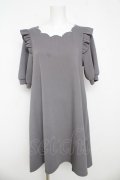 Amavel / スカラップパールふくれジャガードワンピース M グレー Y-26-03-11-031-CA-OP-SZ-ZY
