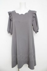 画像1: Amavel / スカラップパールふくれジャガードワンピース M グレー Y-26-03-11-031-CA-OP-SZ-ZY (1)