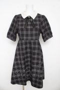 Amavel / 配色チェックワンピース M 黒 Y-26-03-11-033-CA-OP-SZ-ZY