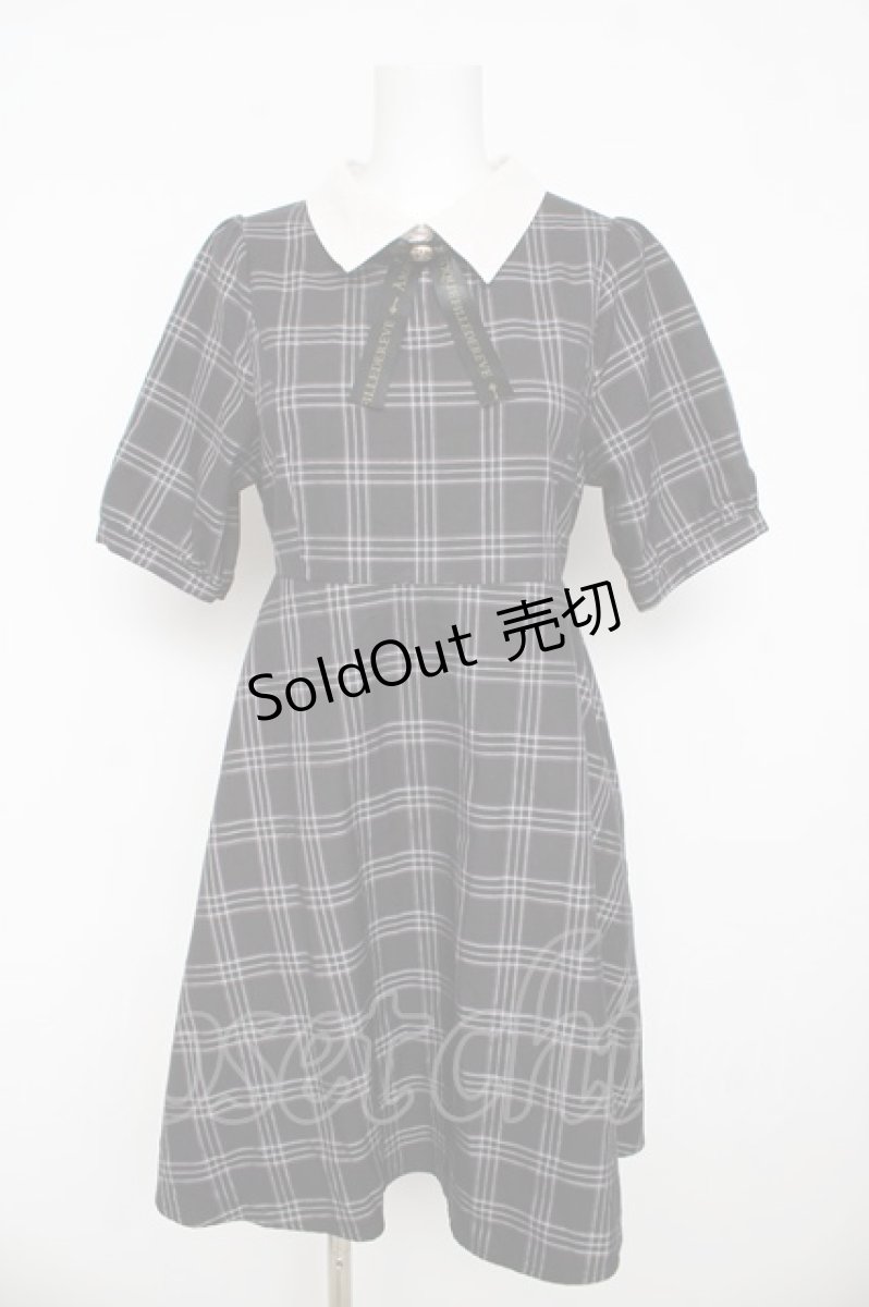 画像1: Amavel / 配色チェックワンピース M 黒 Y-26-03-11-033-CA-OP-SZ-ZY (1)