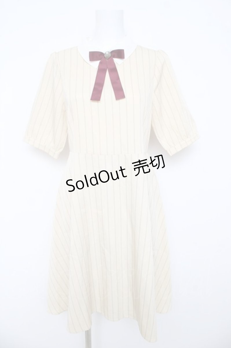 画像1: Amavel / 衿配色ストライプワンピース F アイボリー Y-26-03-11-036-CA-OP-SZ-ZY (1)