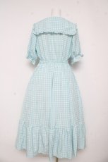画像2: m petit by misako / TT*Mギンガムチェック半袖ワンピース L 中水色 Y-26-03-11-037-LO-OP-SZ-ZS (2)
