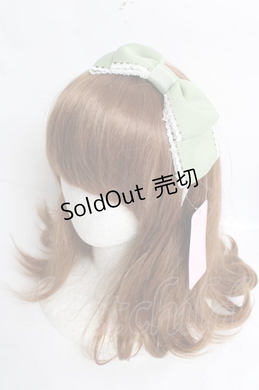 画像1: Chalmiere / グログランリボンカチューシャ F グリーン Y-26-03-12-046-LO-AC-SZ-ZS (1)