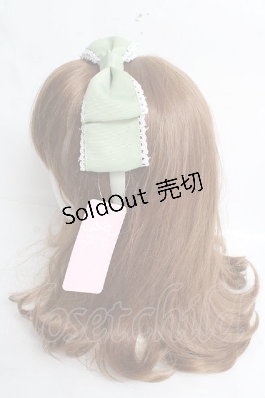 画像2: Chalmiere / グログランリボンカチューシャ F グリーン Y-26-03-12-046-LO-AC-SZ-ZS (2)