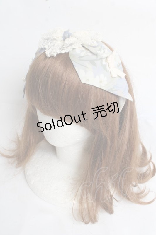 画像1: Hoshibako Works / ルーセントガーデン リボンレースカチューム  サックス×フラワー Y-26-03-12-053-LO-AC-SZ-ZS (1)