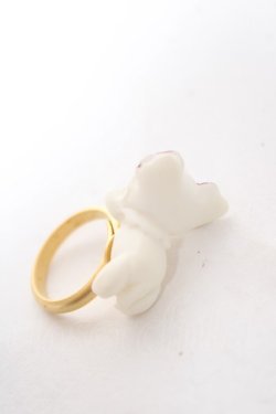 画像2: BABY, THE STARS SHINE BRIGHT / ちいさなねこくみゃちゃんリング  白×赤 Y-26-03-12-001-BA-AC-SZ-ZI