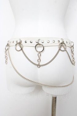 画像1: SEX POT ReVeNGe / チェーン付きスカルリングベルト  白 Y-26-03-12-019-SP-ZA-SZ-ZS