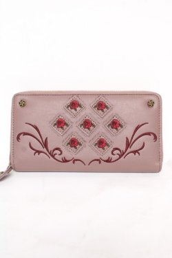 画像1: axes femme / バラパッチワーク長財布  淡ピンク Y-26-03-12-022-AX-ZA-SZ-ZS