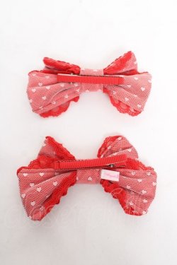 画像2: Angelic Pretty / ときめきリボンクリップSet  赤 Y-26-03-12-025-AP-AC-SZ-ZS