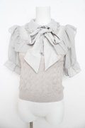 evelyn / 襟付きシフォンニット  アイスグレイ Y-26-03-13-049-LO-TO-SZ-ZY