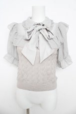 画像1: evelyn / 襟付きシフォンニット  アイスグレイ Y-26-03-13-049-LO-TO-SZ-ZY (1)