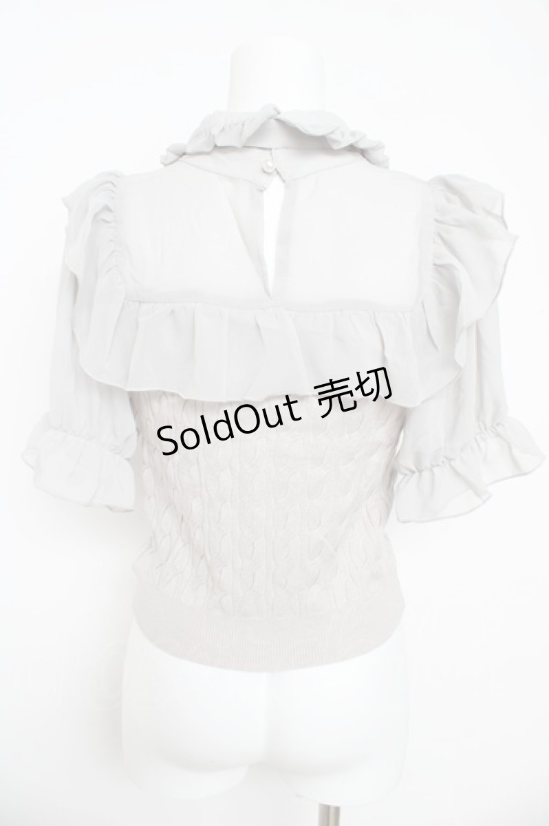 画像2: evelyn / 襟付きシフォンニット  アイスグレイ Y-26-03-13-049-LO-TO-SZ-ZY (2)