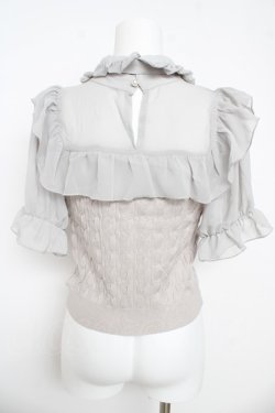 画像2: evelyn / 襟付きシフォンニット  アイスグレイ Y-26-03-13-049-LO-TO-SZ-ZY