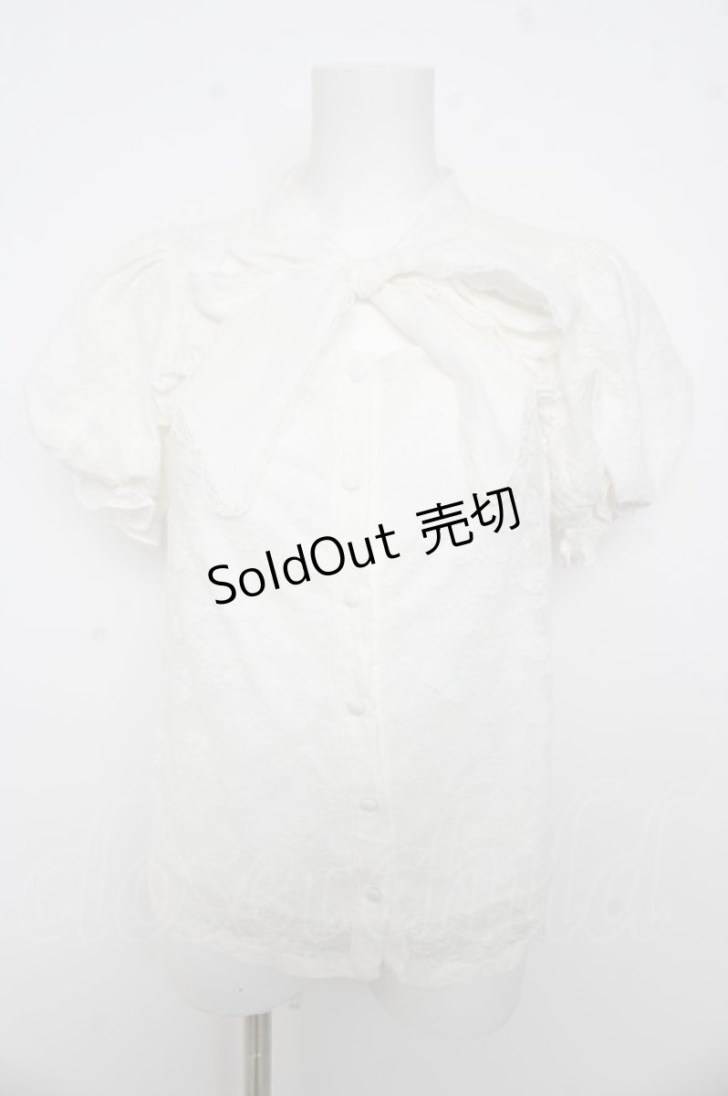 画像1: evelyn / チョーカーリボンレースTP  オフシロ Y-26-03-13-050-LO-BL-SZ-ZS (1)