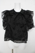 evelyn / フロッキーリボンブラウス F 黒 Y-26-03-13-052-LO-BL-SZ-ZY