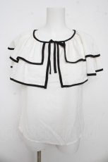 画像1: evelyn / ダブルケープカラーブラウス F 白 Y-26-03-13-053-LO-BL-SZ-ZS (1)