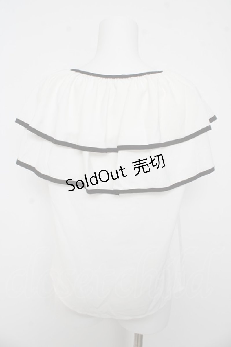 画像2: evelyn / ダブルケープカラーブラウス F 白 Y-26-03-13-053-LO-BL-SZ-ZS (2)