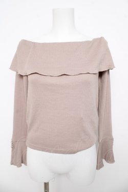 画像1: An MILLE / オフショルフリルニット  ピンクベージュ Y-26-03-13-054-EL-TO-SZ-ZY