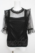 Rojita / ドットチュールフリルトップス F 黒 Y-26-03-13-055-LO-TO-SZ-ZY