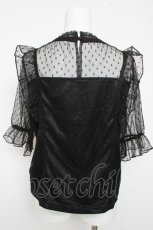 画像2: Rojita / ドットチュールフリルトップス F 黒 Y-26-03-13-055-LO-TO-SZ-ZY (2)