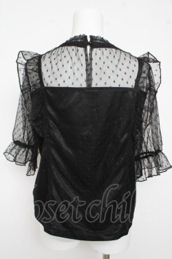 画像2: Rojita / ドットチュールフリルトップス F 黒 Y-26-03-13-055-LO-TO-SZ-ZY