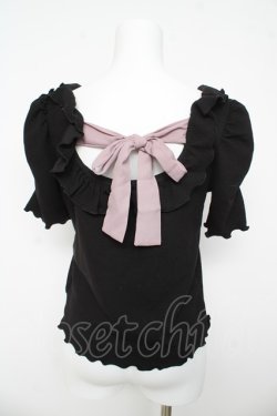 画像2: Ank Rouge / バックリボントップス M 黒 Y-26-03-13-059-CA-TO-SZ-ZY