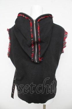 画像2: h.ANARCHY / 蜘蛛ptノースリーブパーカー  黒/赤 Y-26-03-13-062-HN-TO-SZ-ZY