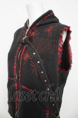 画像3: h.ANARCHY / 蜘蛛ptノースリーブパーカー  黒/赤 Y-26-03-13-062-HN-TO-SZ-ZY (3)